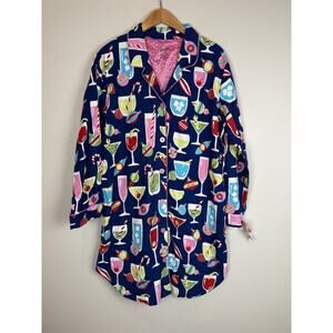 NWT Nick & Nora Flannel Nightgown PJ Sleep Shirt Dress Dress Cocktails Sz XL